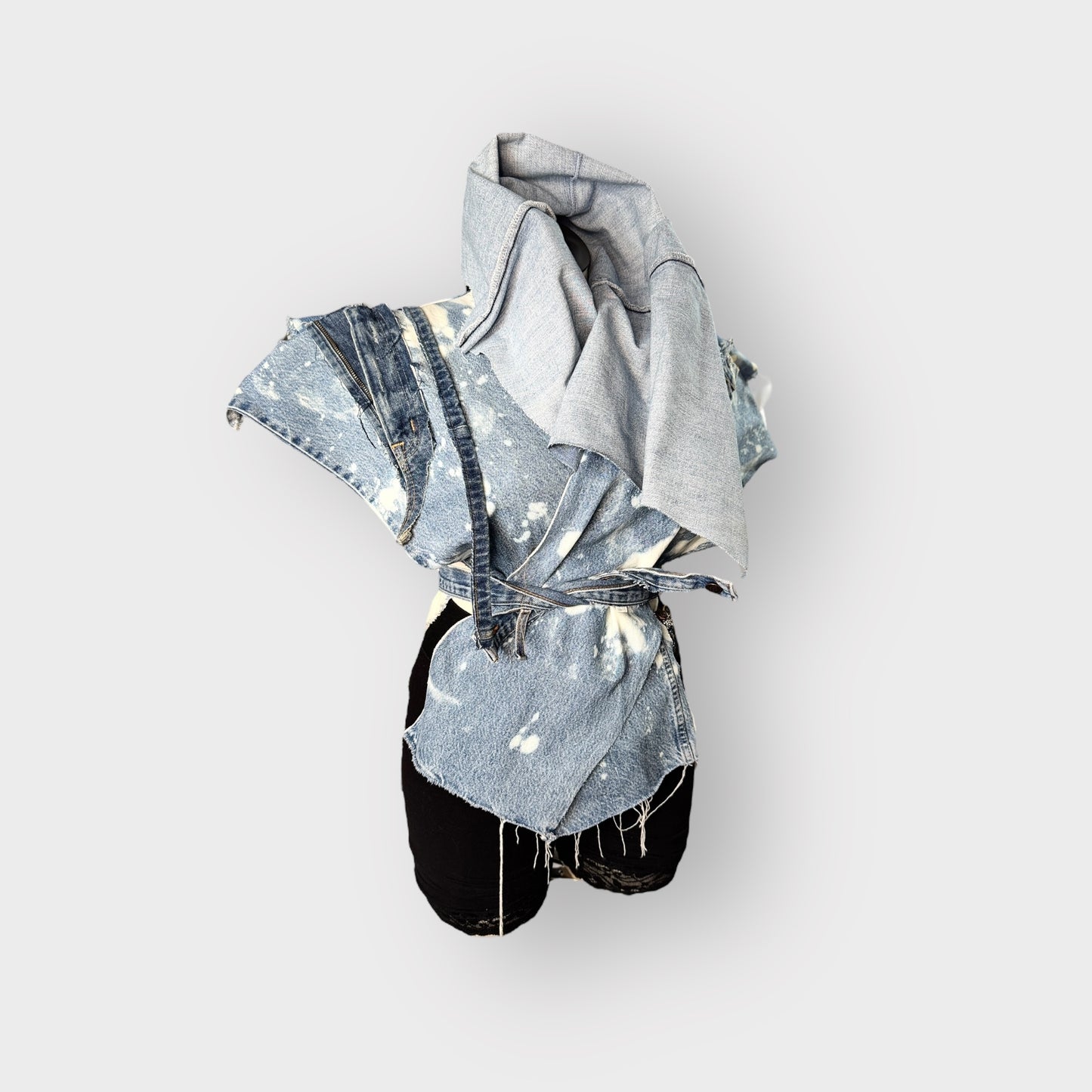 Denim Cowl Neck Harness