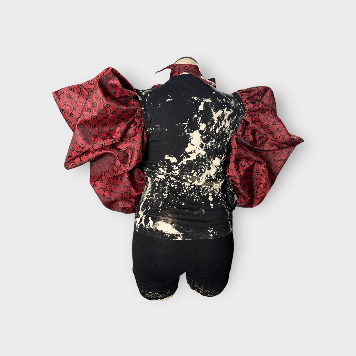 Luxe Couture Opera Sleeve Tee with handcrafted Bow Tie