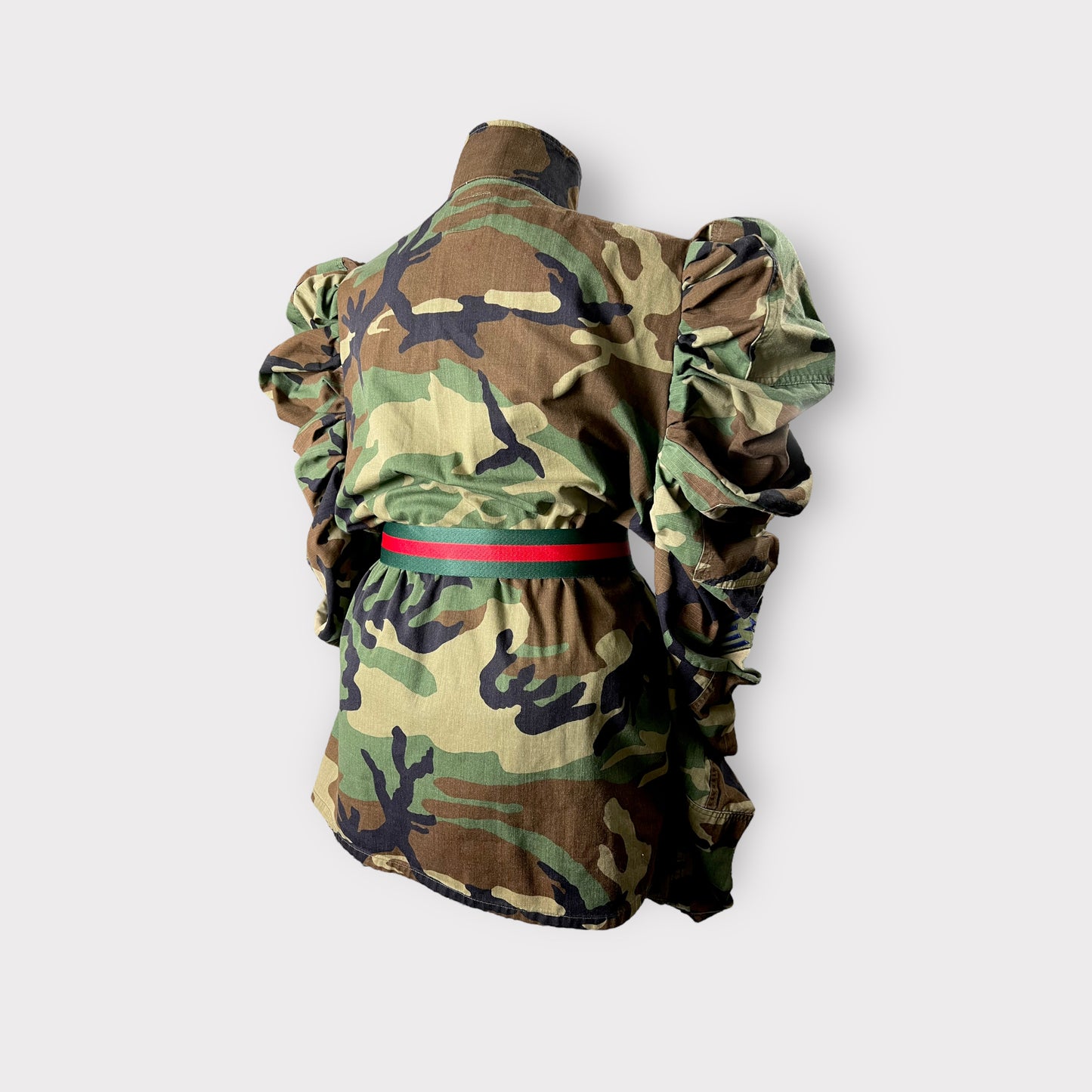 Custom Couture Puff Sleeve Camo Shacket