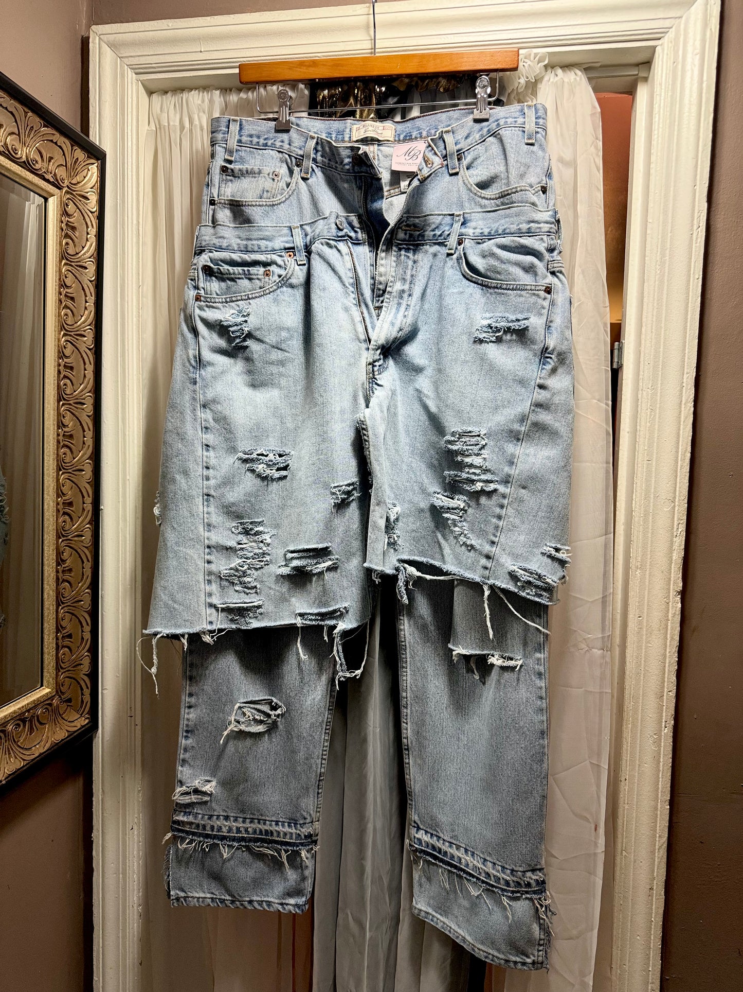 Demure Denim Street Style Over Skirt Jeans