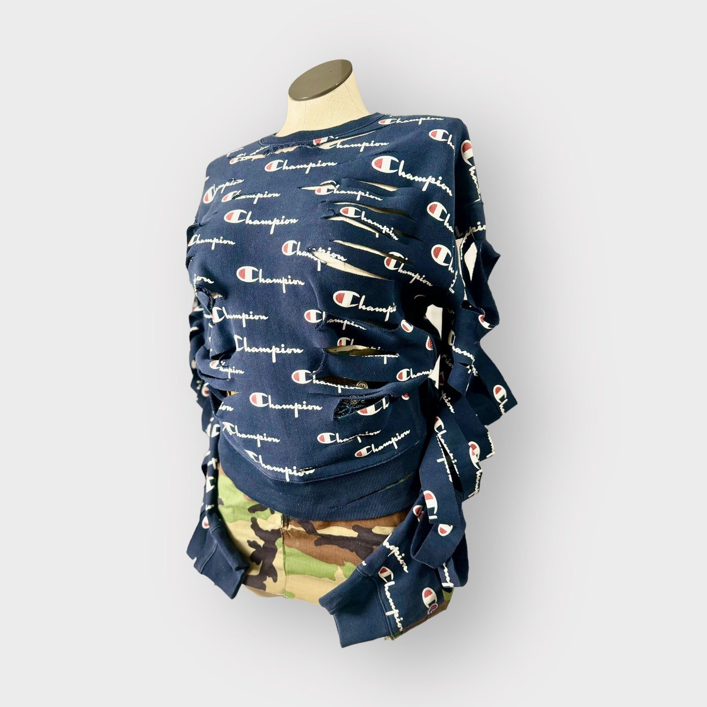 Distressed Racerback Crewneck