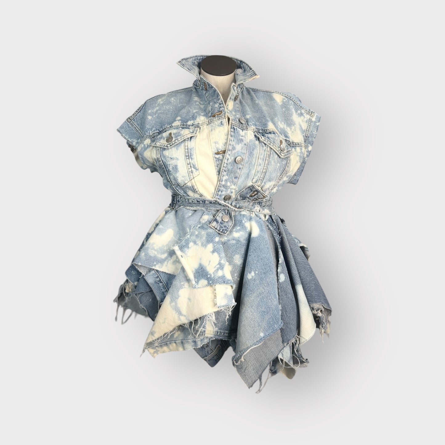 Distressed Denim Peplum