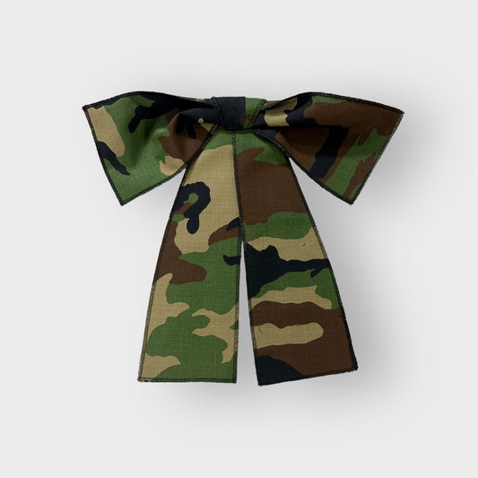 Oversized Camo Ribbon/Bow Brooch