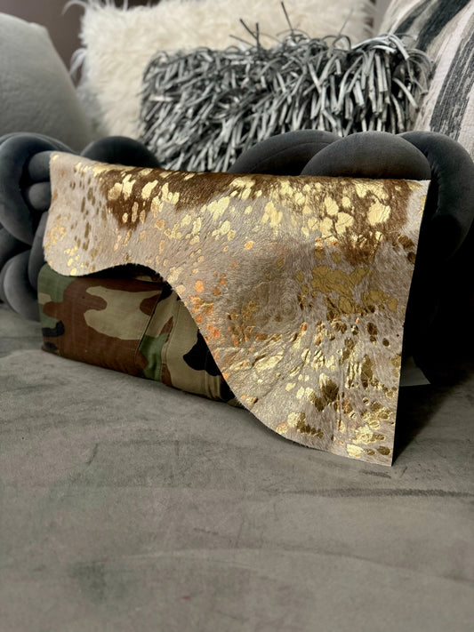 Country Couture Oversized Camo n Cowhide Clutch