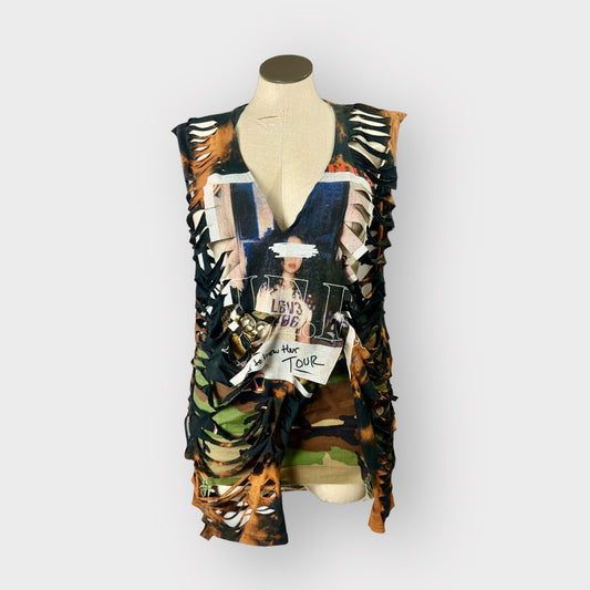 Distressed Split Style Coverup/Tee