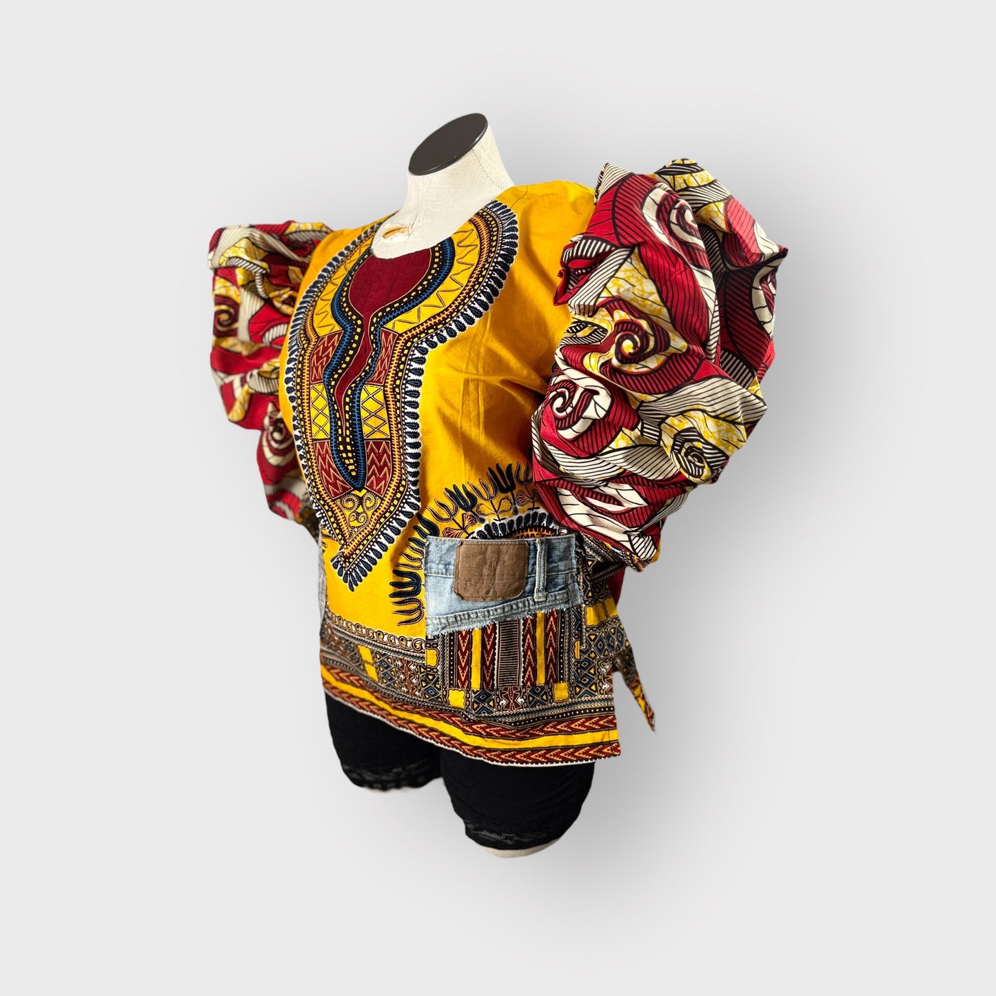 BHM Dashiki with Denim Details