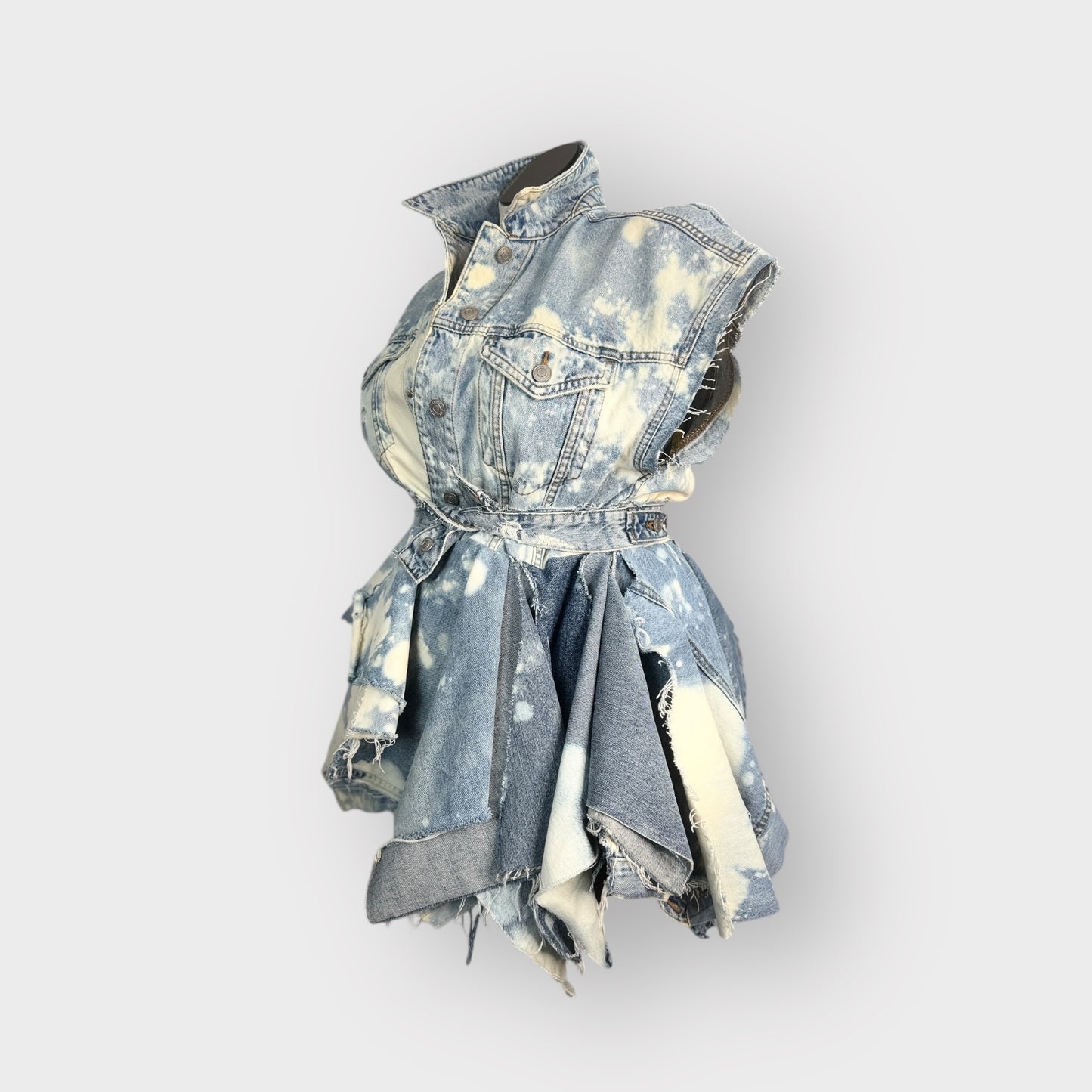 Distressed Denim Peplum