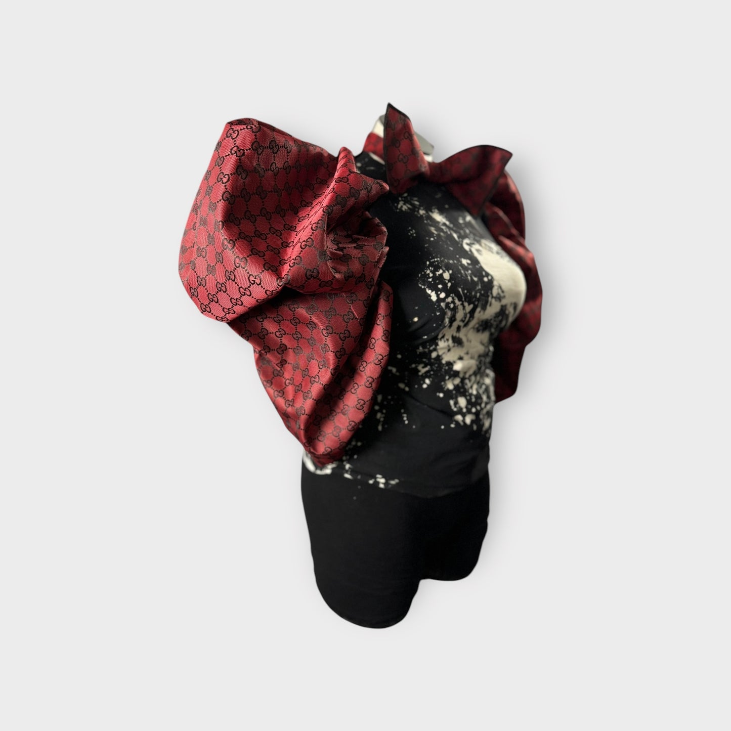 Luxe Couture Opera Sleeve Tee with handcrafted Bow Tie