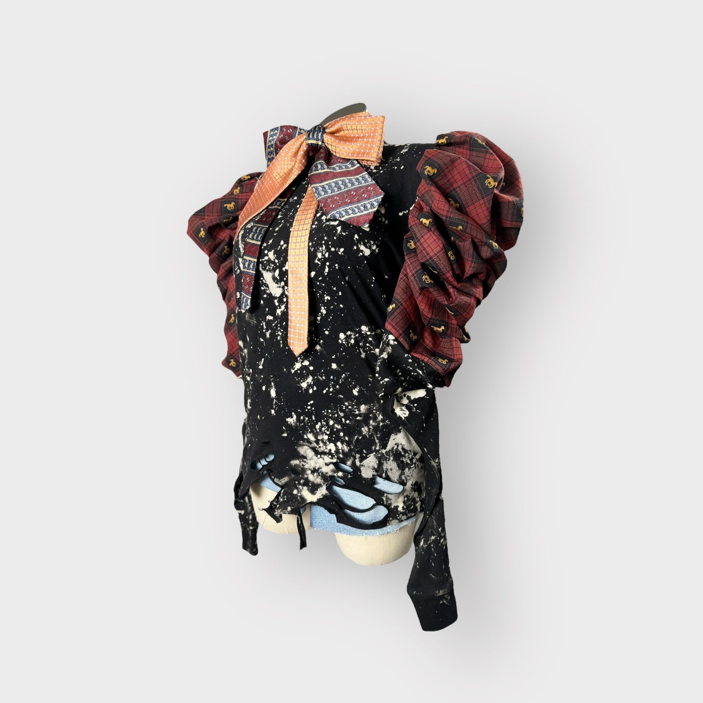 Distressed Stallion Print Couture Sleeve Tee