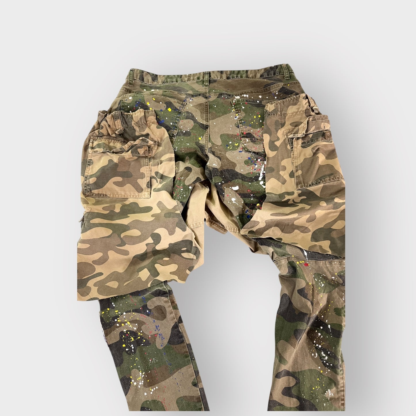 Splattered Camo Overlay Jeans