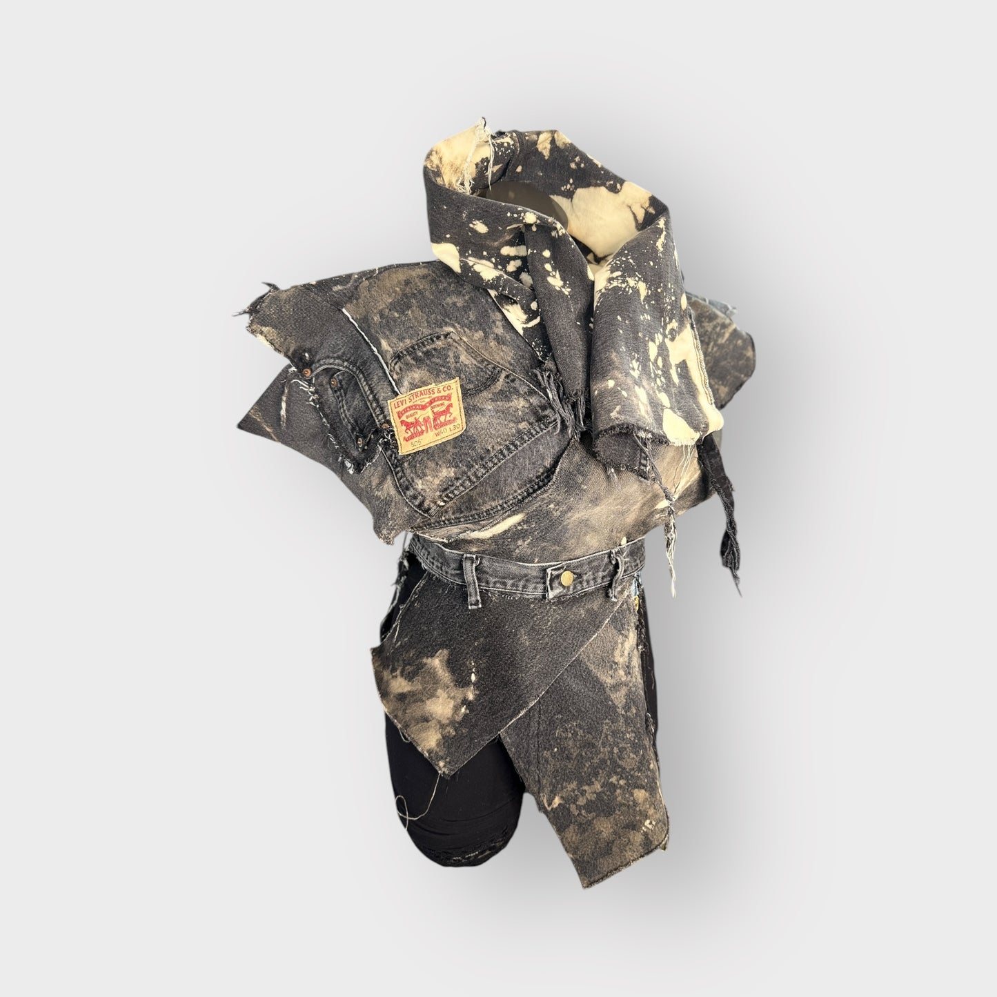 Distressed Denim Harness/Tunic