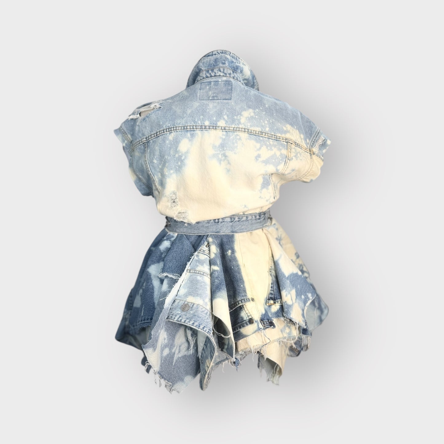 Distressed Denim Peplum