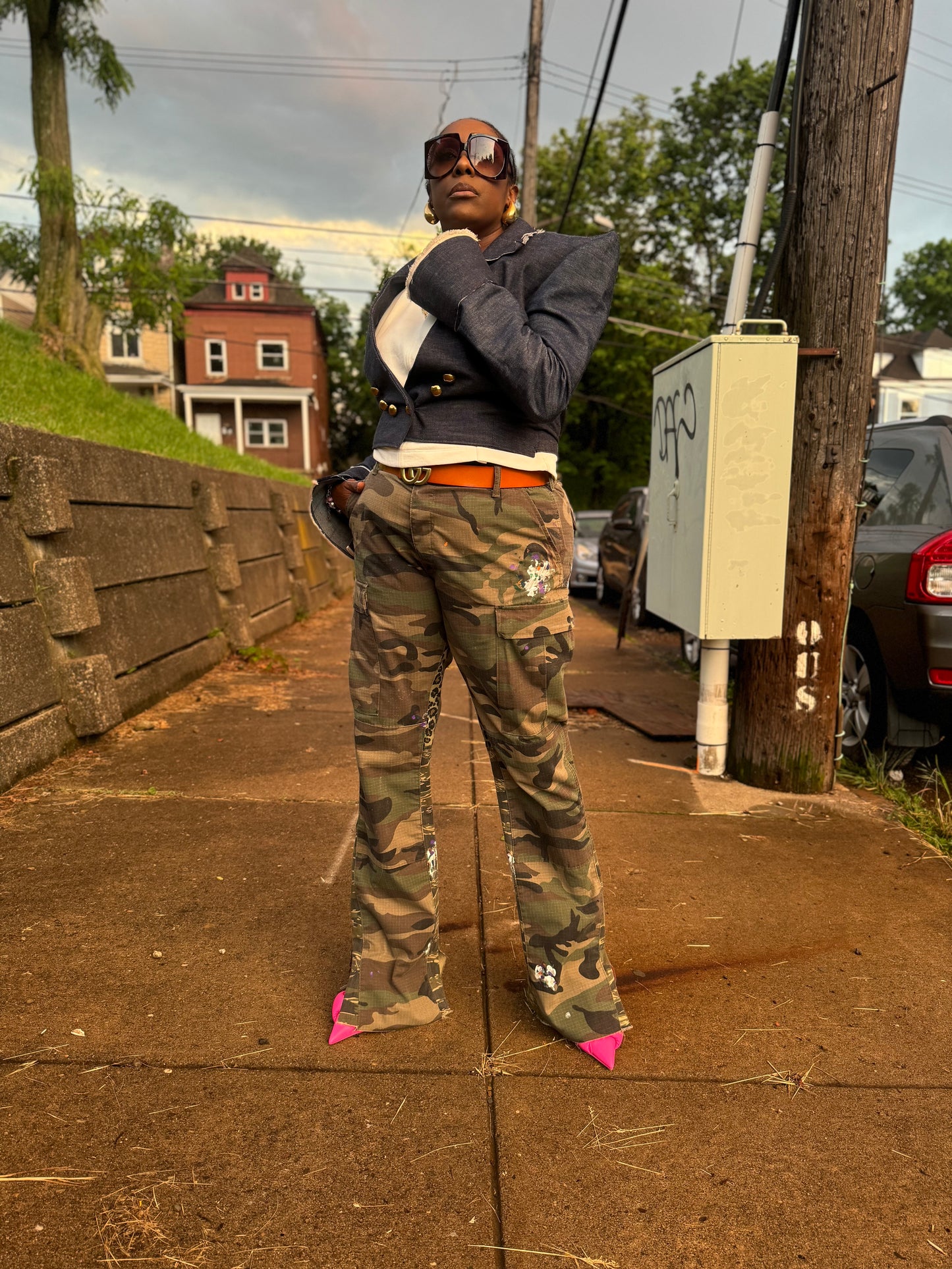 Paint Painted Splattered Camo Cargos