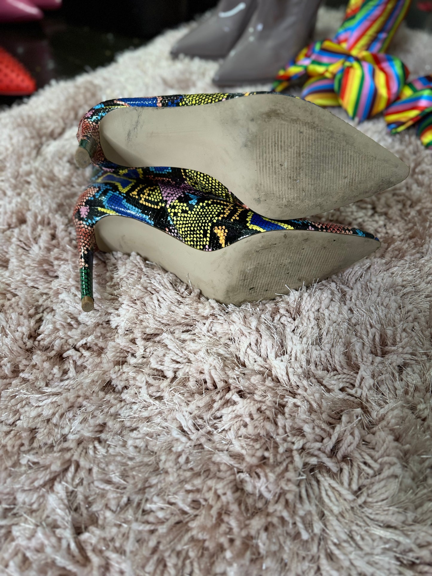 Rainbow Snake print Booties