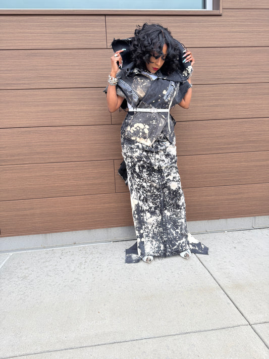 Distressed Tulip Tail Skirt