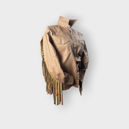 Country Girl Western Style Custom Leather Fringe Shacket
