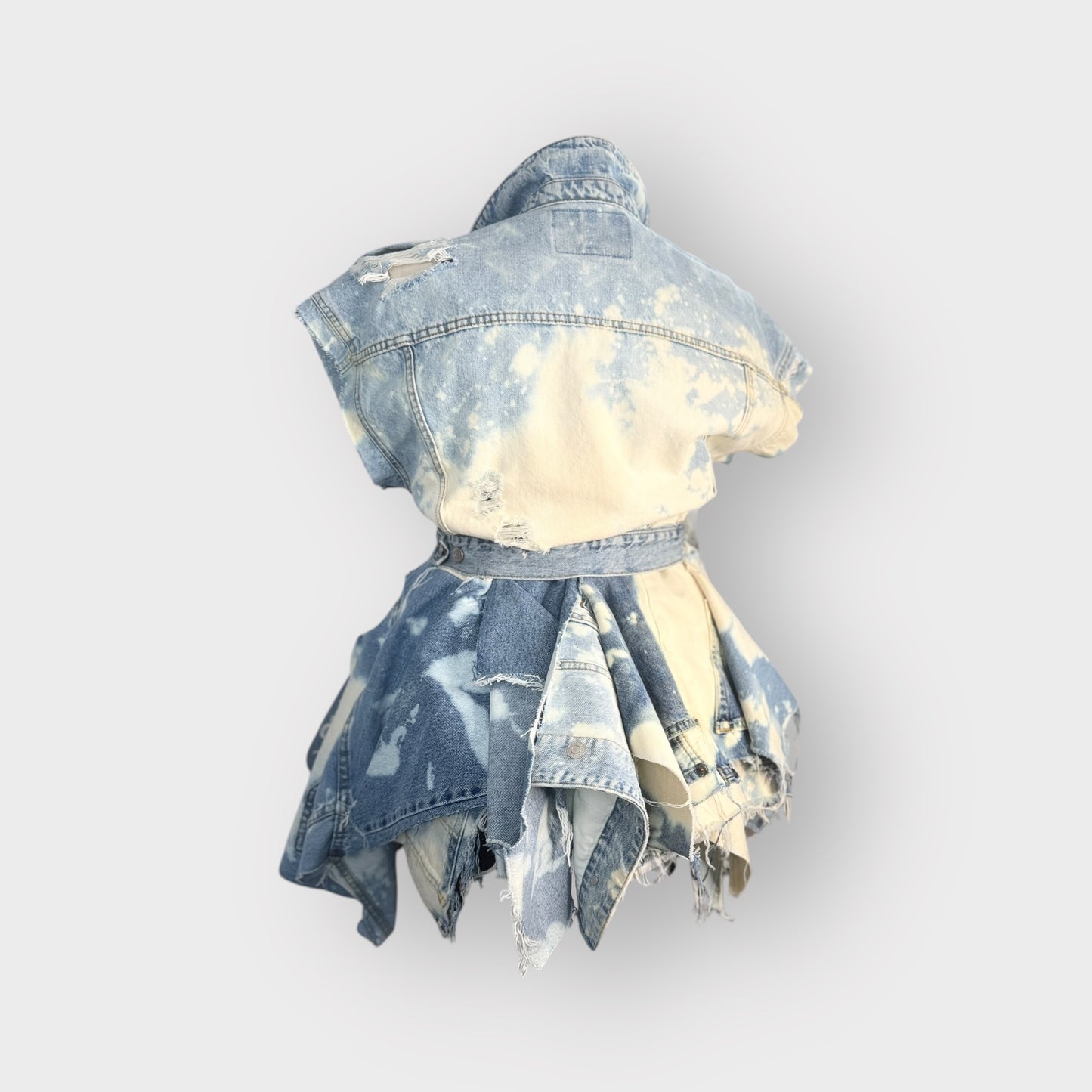 Distressed Denim Peplum