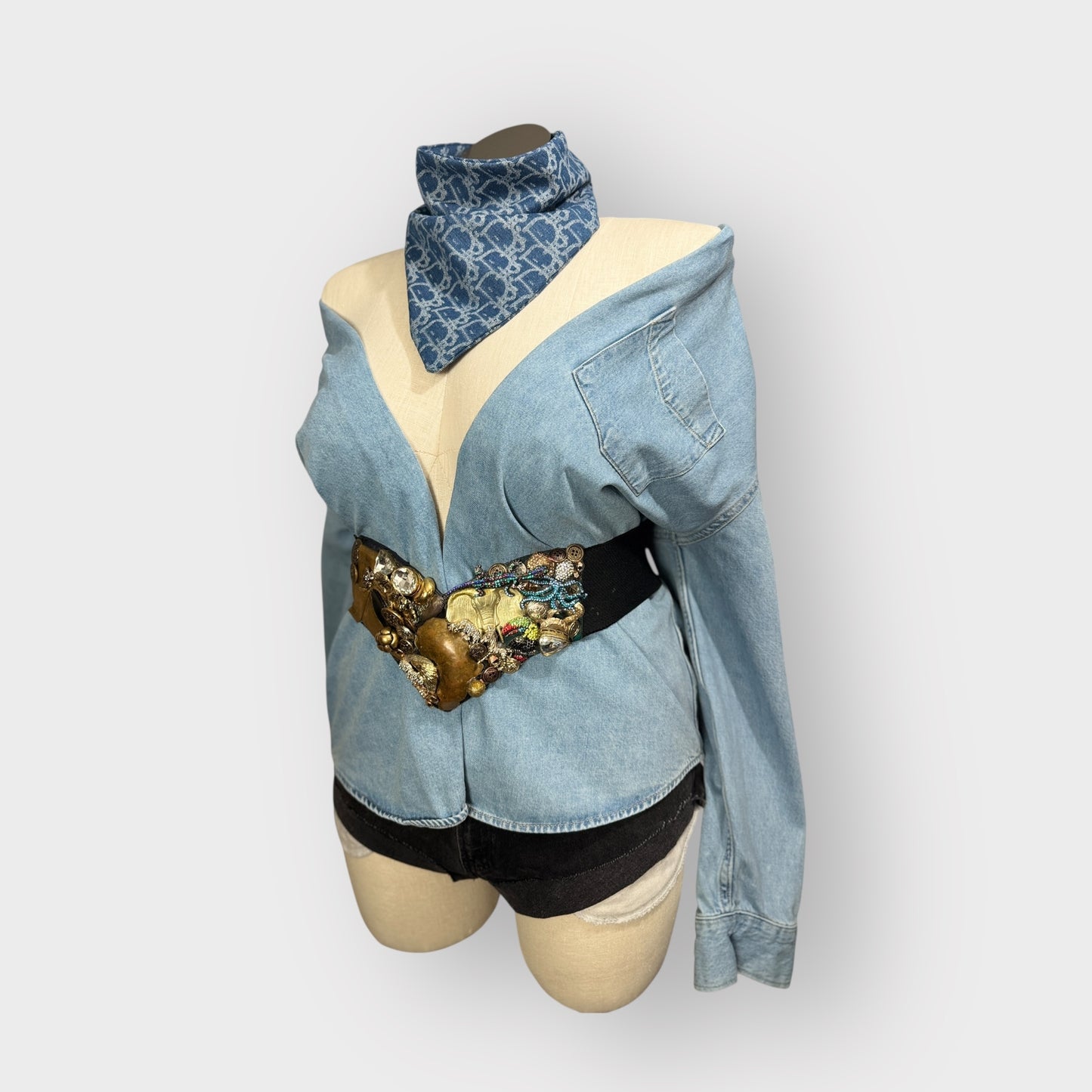Denim Cowgirl Couture Handkerchief