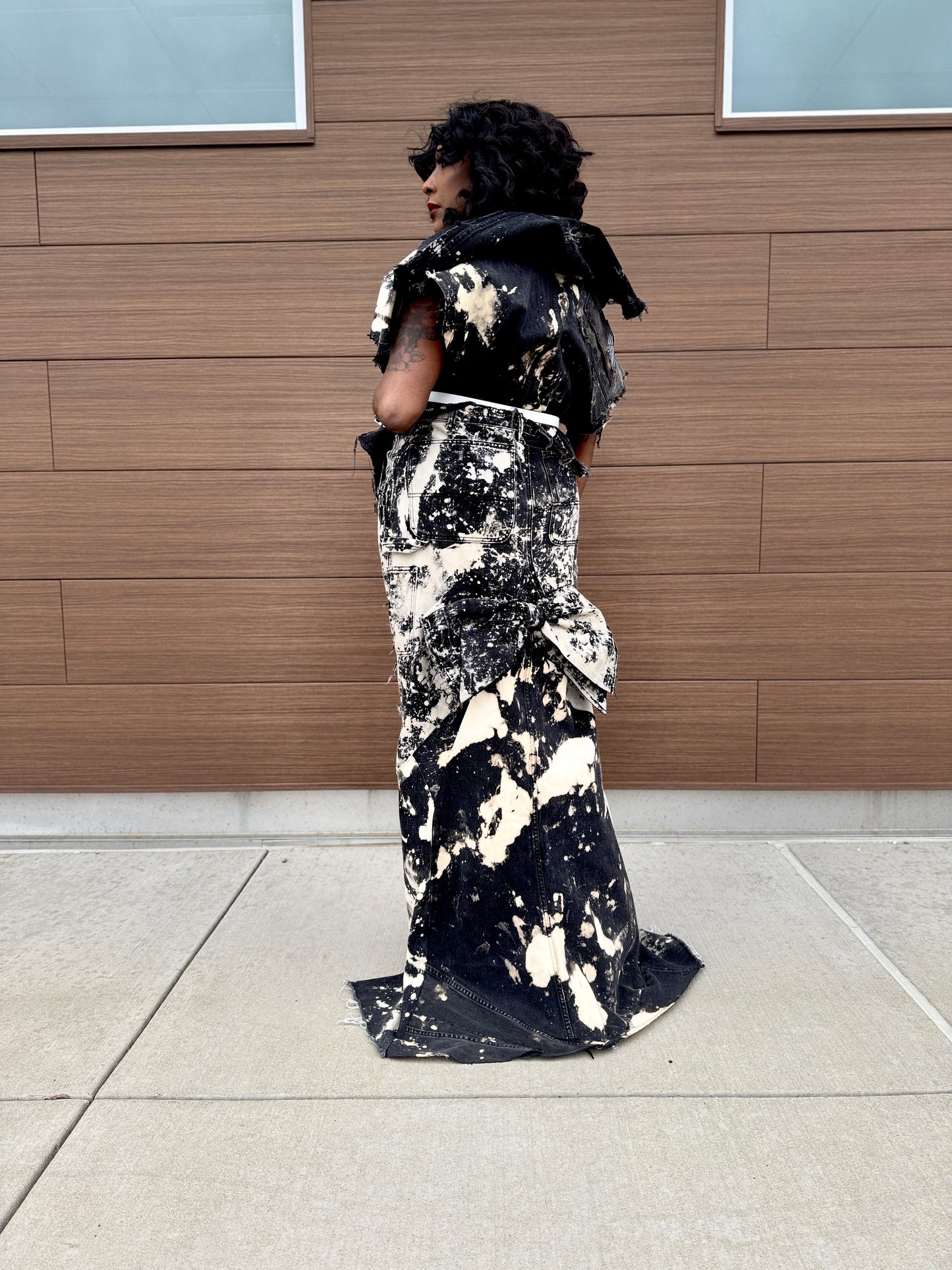 Distressed Denim Harness/Tunic