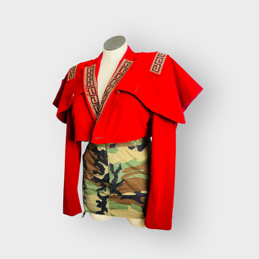 Military Style Bling Cape Blazer