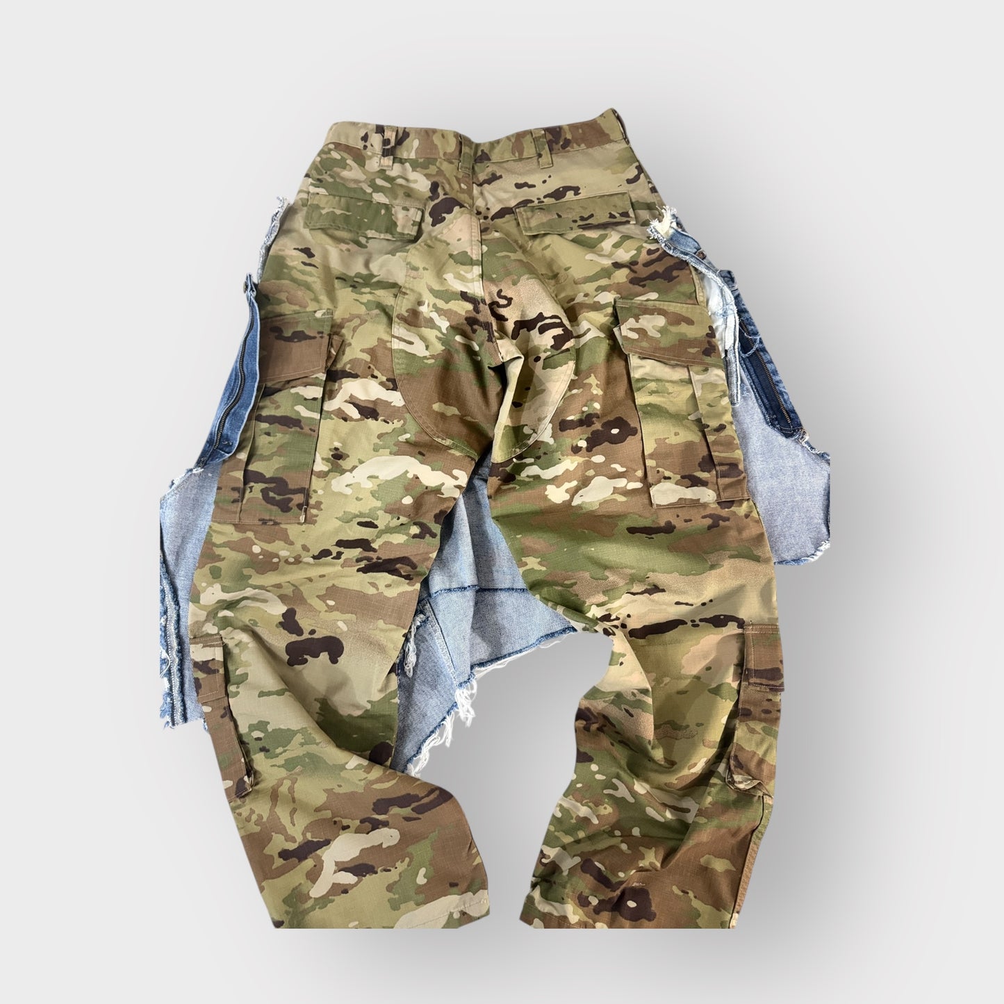 Double Denim Overlay Cargos