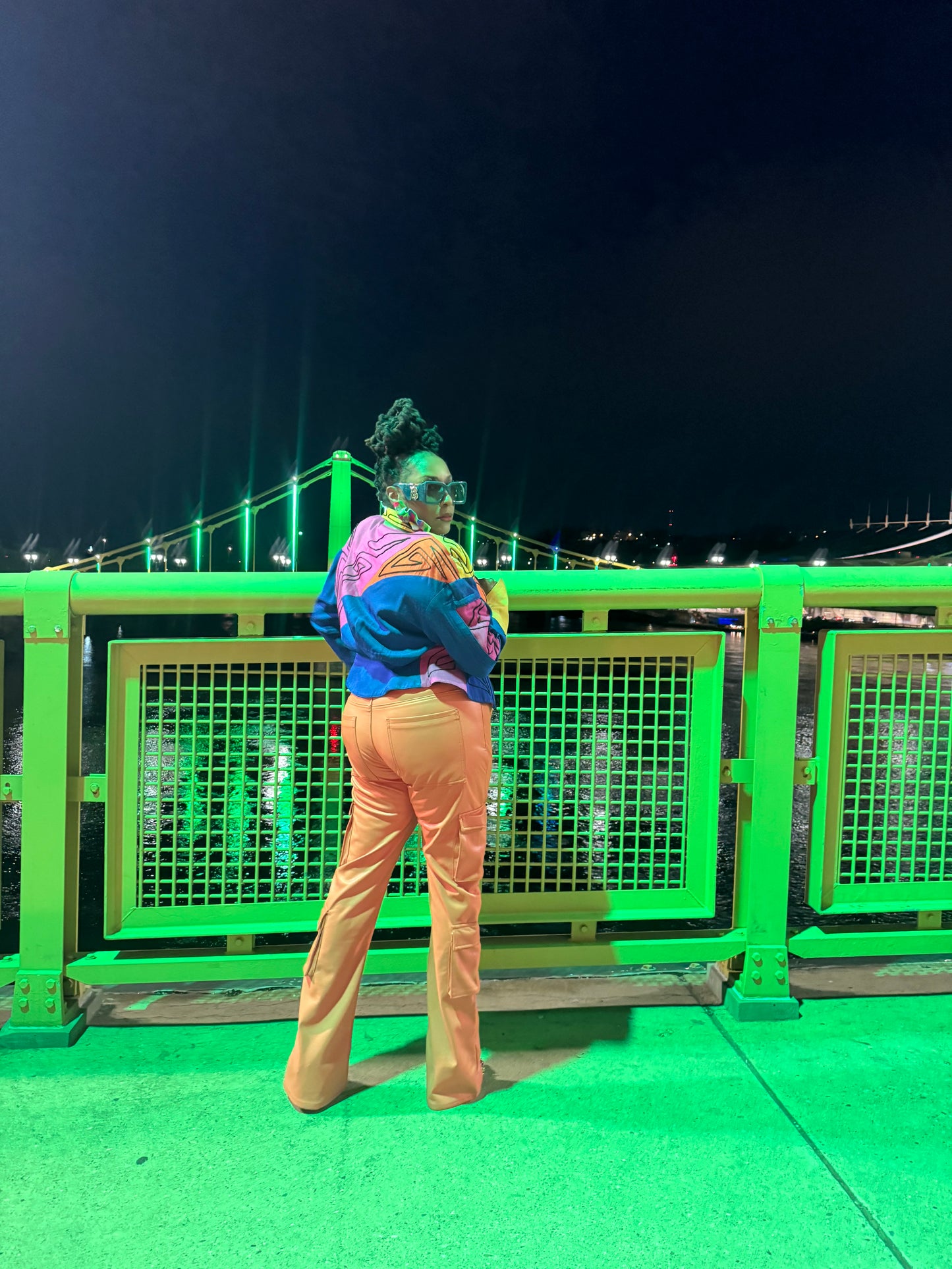 Orange Faux Leather Pant