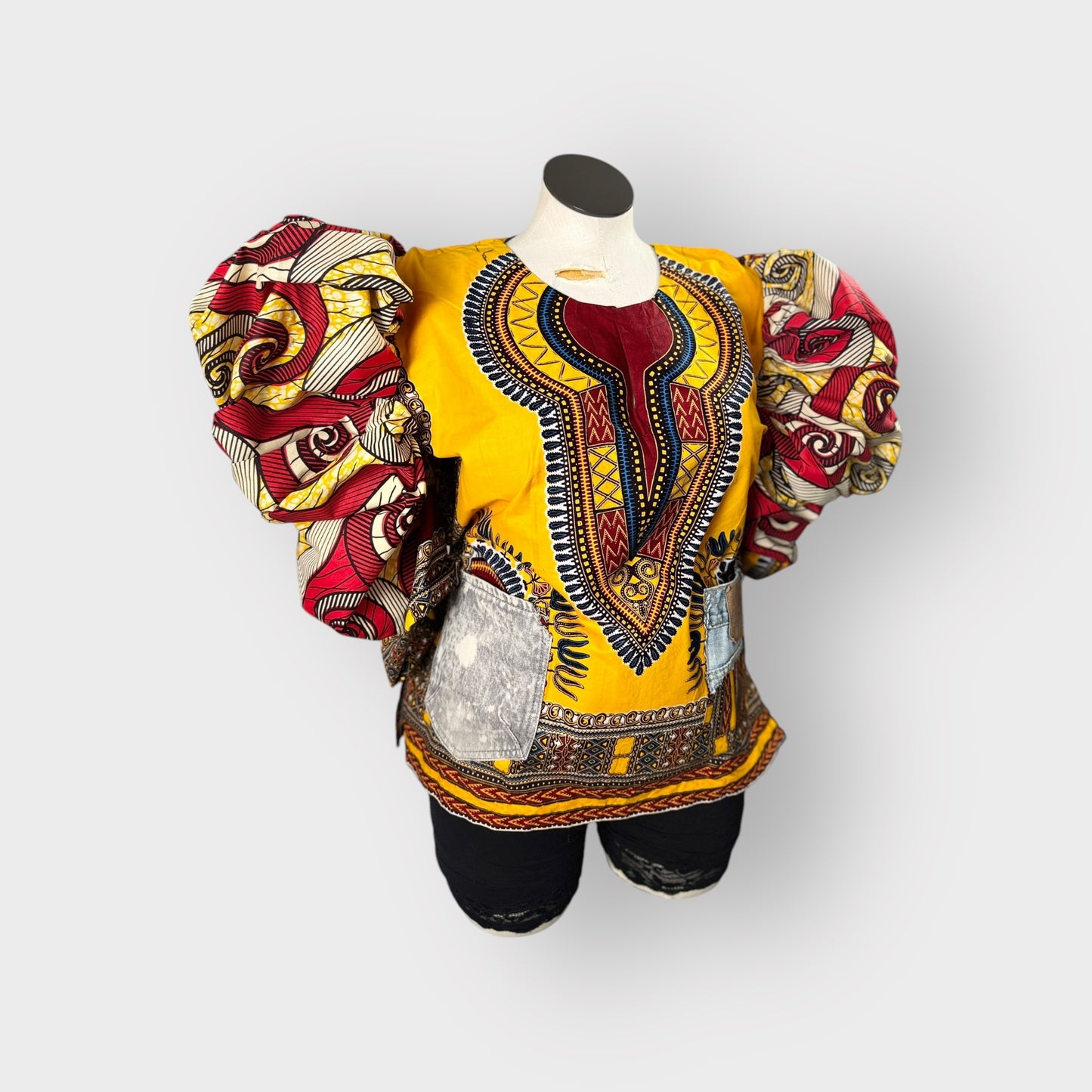 BHM Dashiki with Denim Details