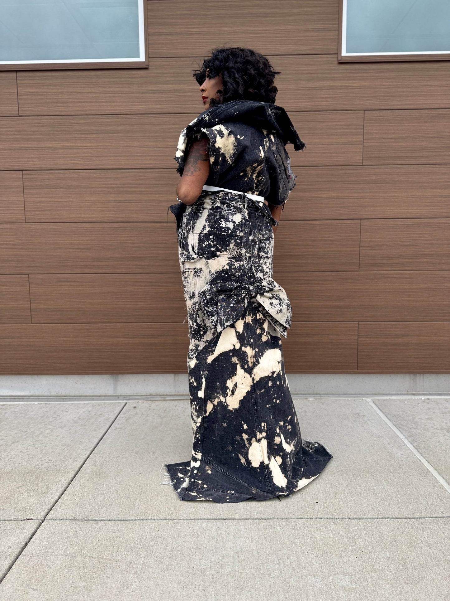 Distressed Tulip Tail Skirt