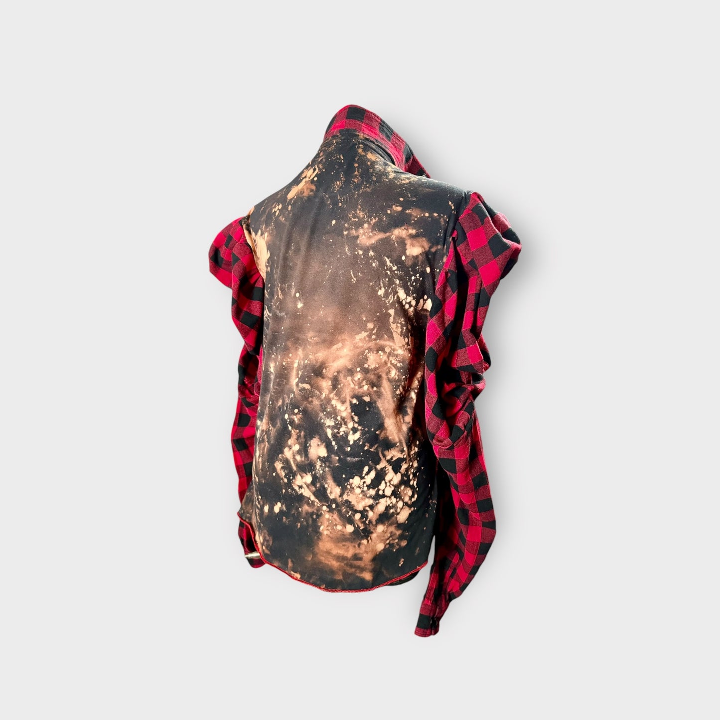 Rolling Plaid Puff Sleeve Tee