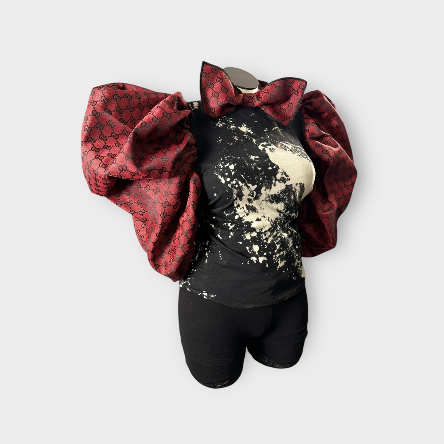 Luxe Couture Opera Sleeve Tee with handcrafted Bow Tie