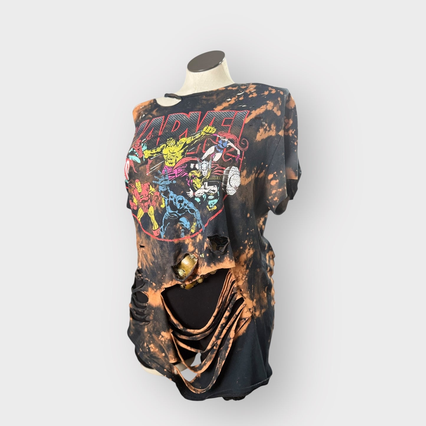 Grunge Distressed Braided Back Street Style Tee