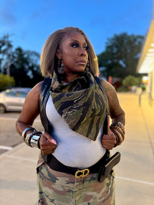 Tiger Stripped Cowgirl Couture Camo Handkerchief