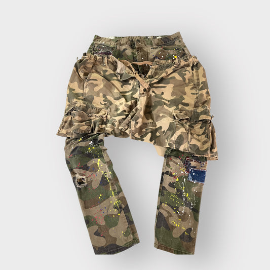 Splattered Camo Overlay Jeans
