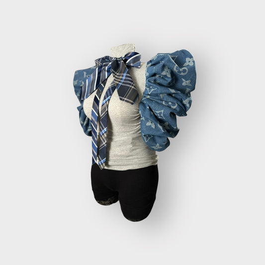 Deluxe Style Denim Couture Sleeve Tee