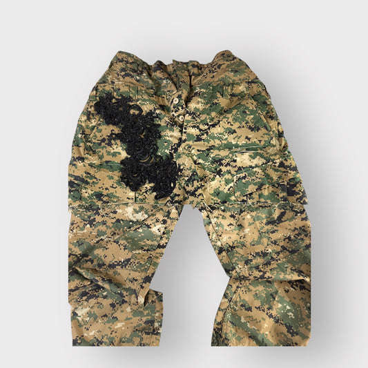 Digital Camo Layover Cargos w Couture Sequin