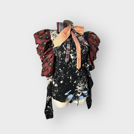 Distressed Stallion Print Couture Sleeve Tee