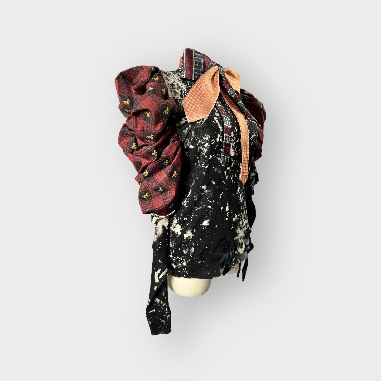 Distressed Stallion Print Couture Sleeve Tee