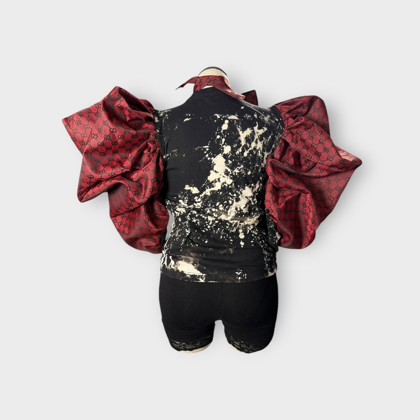 Luxe Couture Opera Sleeve Tee with handcrafted Bow Tie