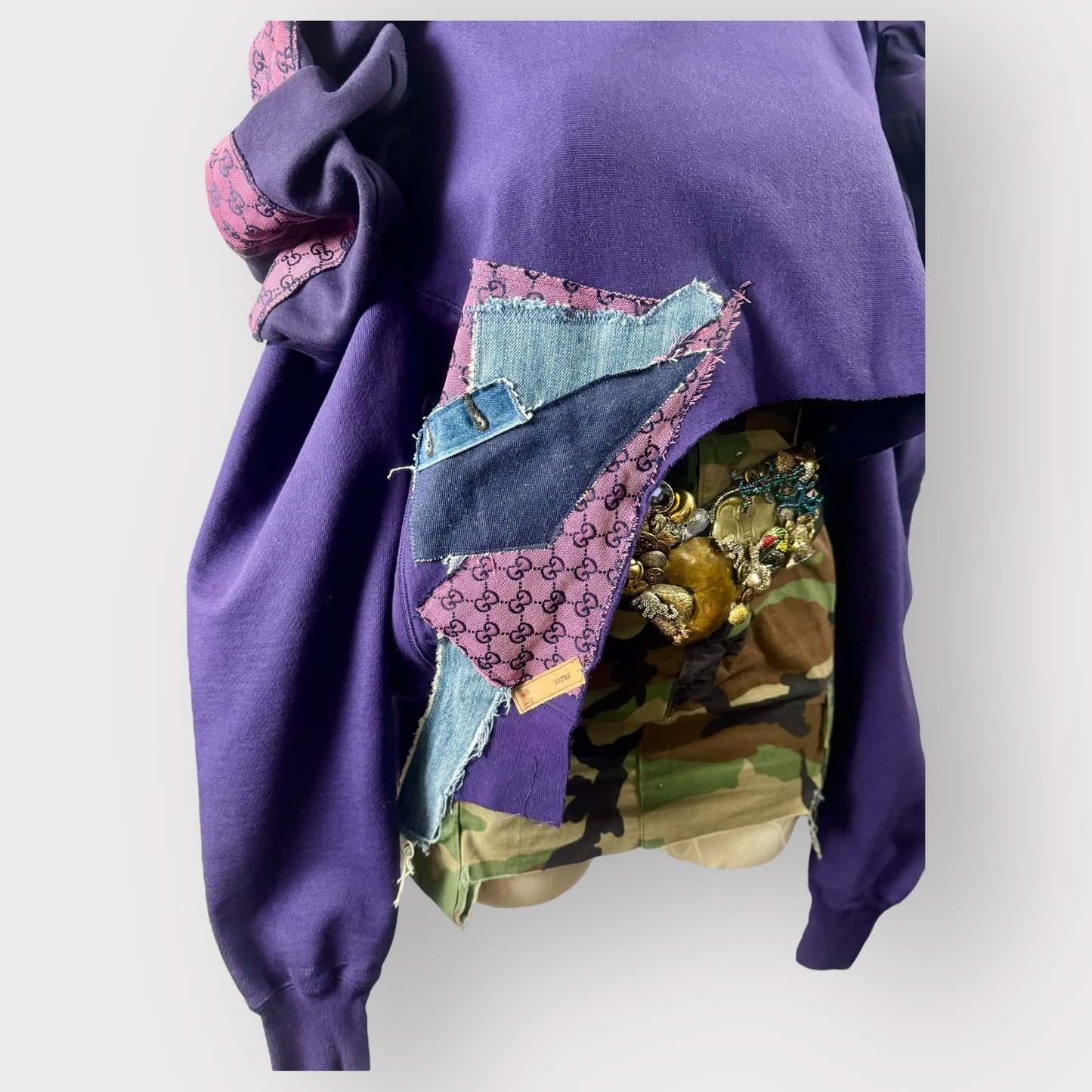 Luxe Asym. Puffy Sleeve Crewneck