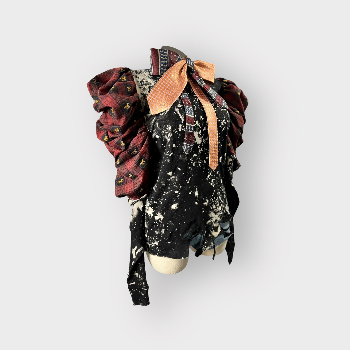 Distressed Stallion Print Couture Sleeve Tee