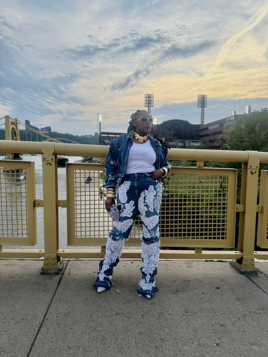 Denim Couture Lace Patchwork Jeans