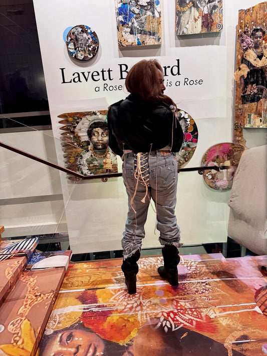 Distressed Denim Corset Back Jeans