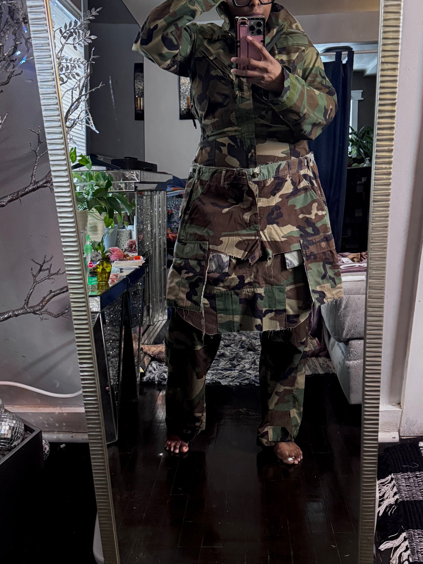 Distressed Overlay Camo Coverall