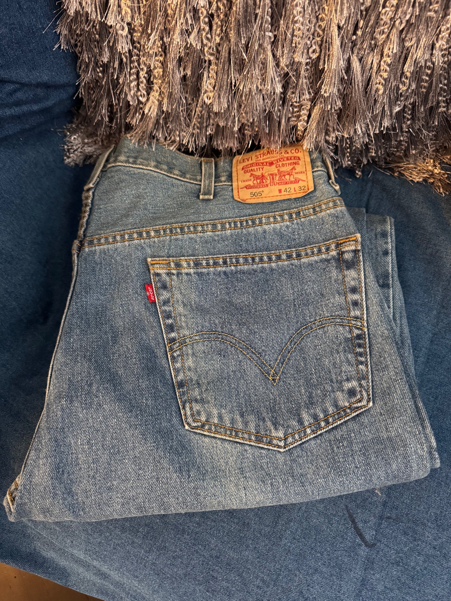 (Made to Order) Distressed Denim Corset Bum Jeans