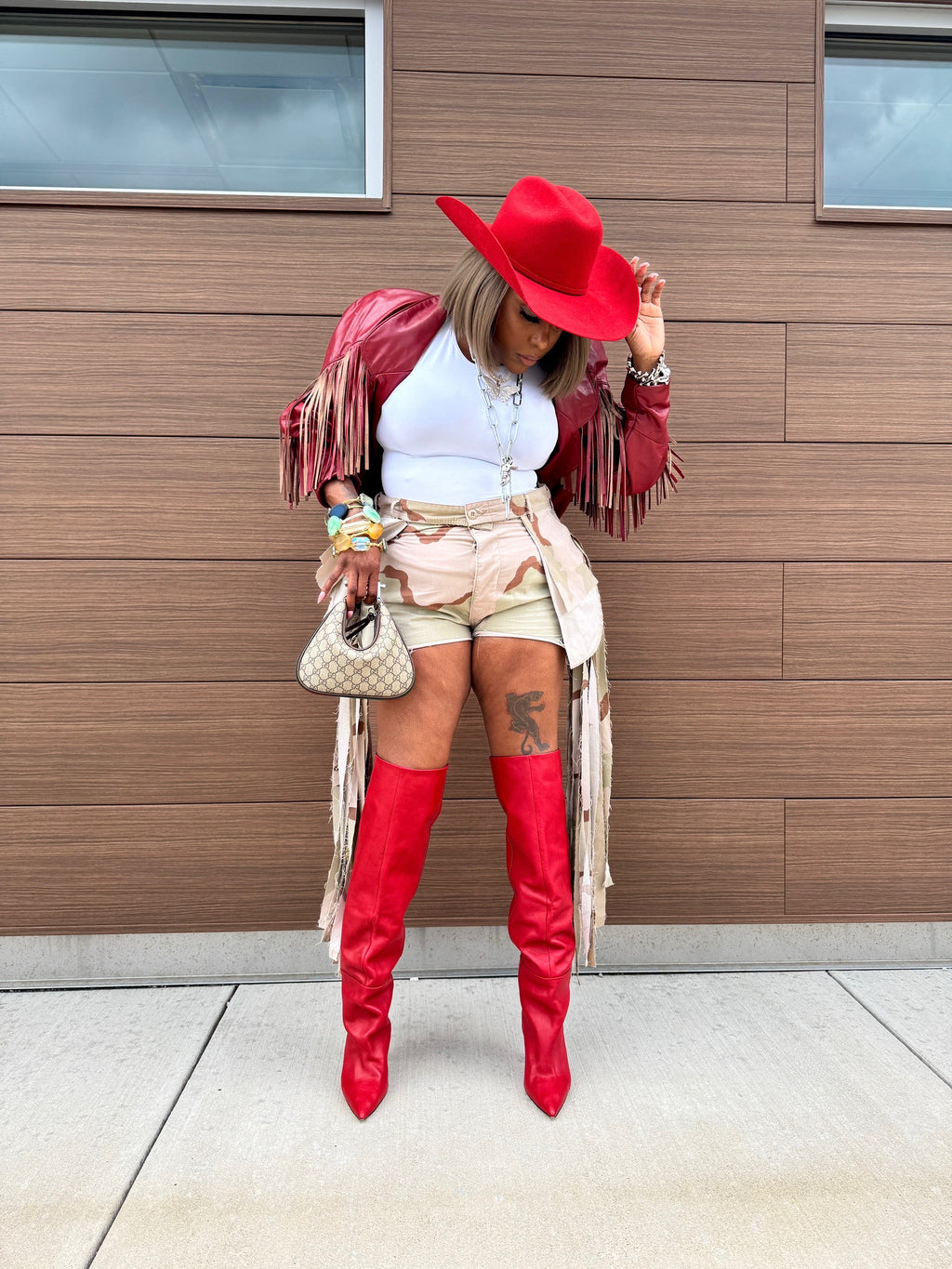 Desert Storm Overskirt Fringe Camo Shorts
