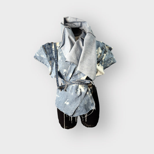 Denim Cowl Neck Harness