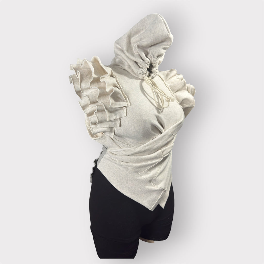 Luxe Ruffle Wrap Hoodie