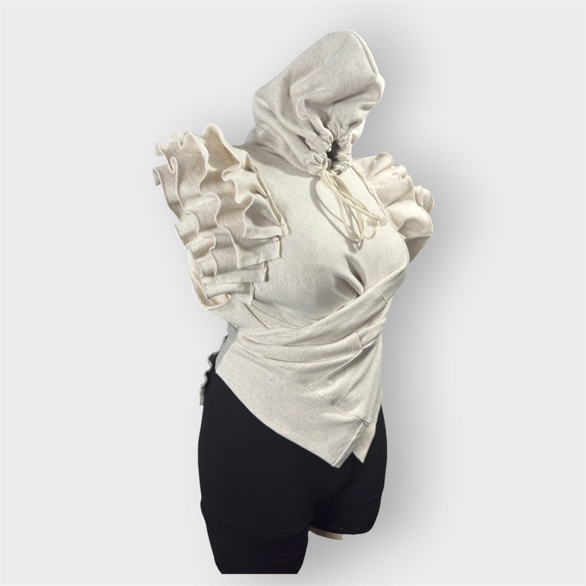 Luxe Ruffle Wrap Hoodie