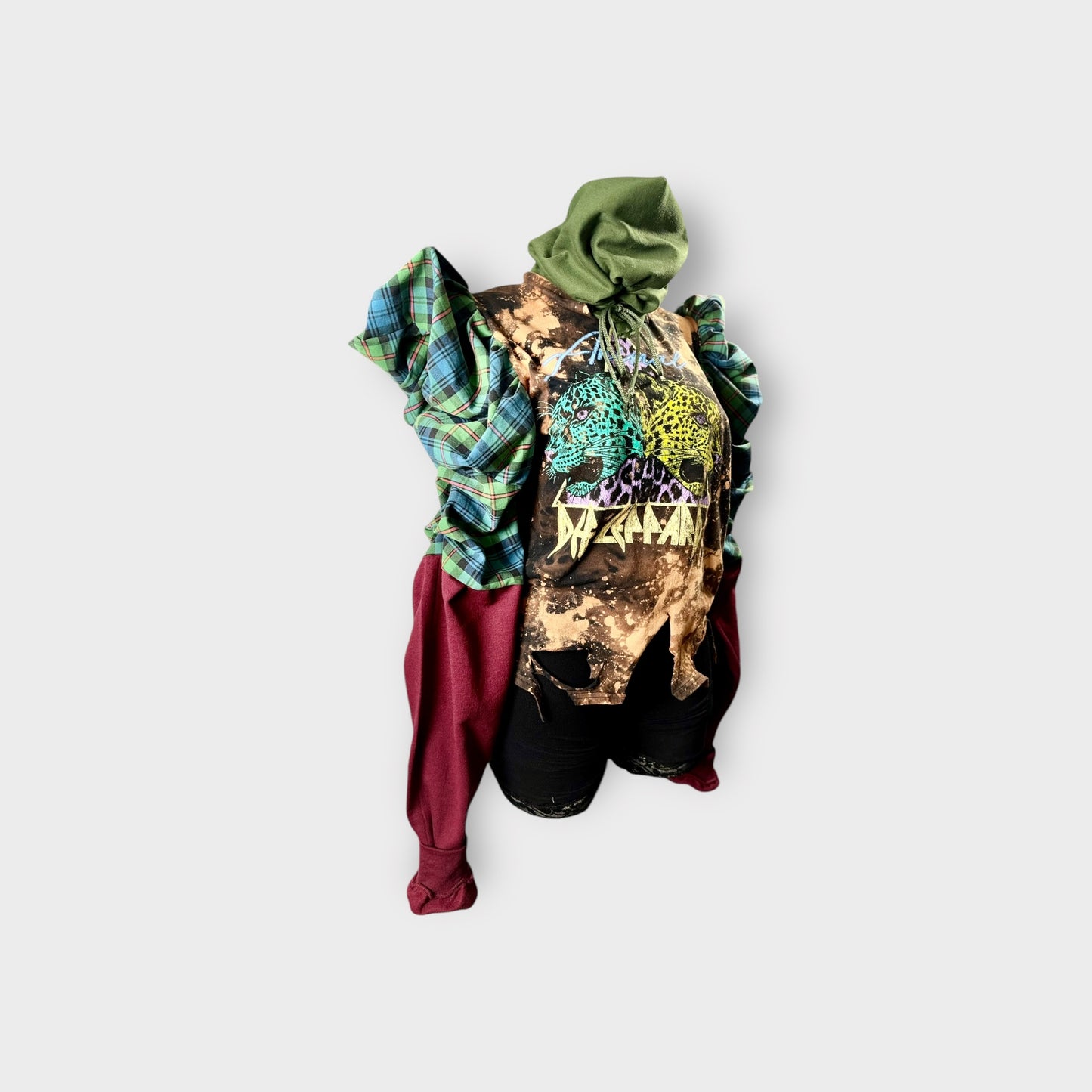 Leopard Mixed Media Street Style Hooded Tee