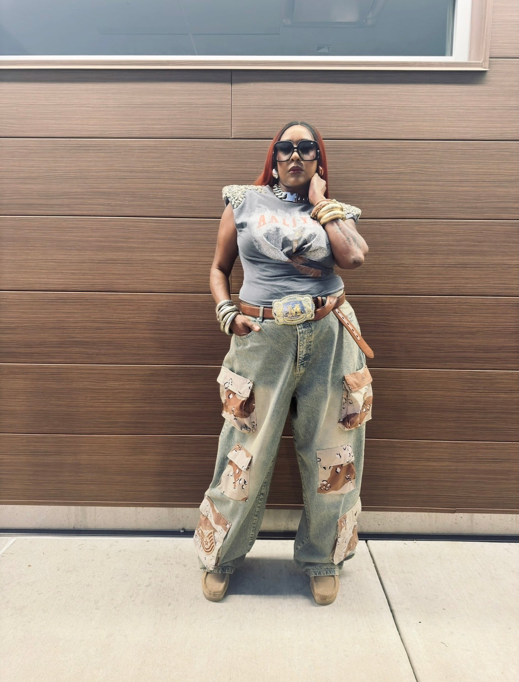 Vintage Style Couture Shoulder Wrap Tee
